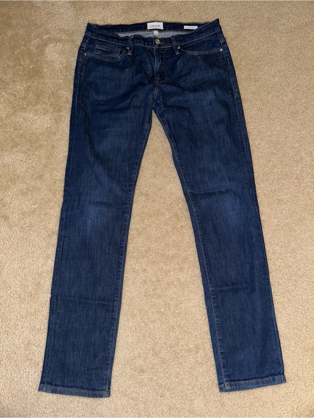 Frame Denim Men’s Slim Straight Dark Blue Jeans